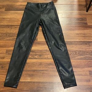 Leather black pants.